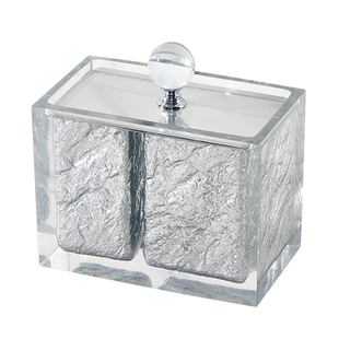 轻奢透明牙线牙签盒棉签盒二合一收纳盒家用高档牙签筒北欧棉棒桶