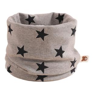 宝宝纯棉a类围巾围脖儿童女童脖套女孩护颈保暖防风可爱星星百搭