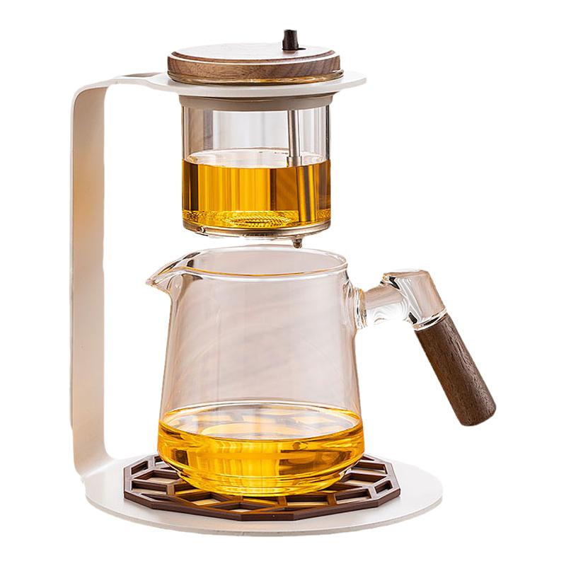 叙锦自动懒人泡茶器玻璃飘逸杯高档茶具套装冲茶器整套泡茶壶茶架