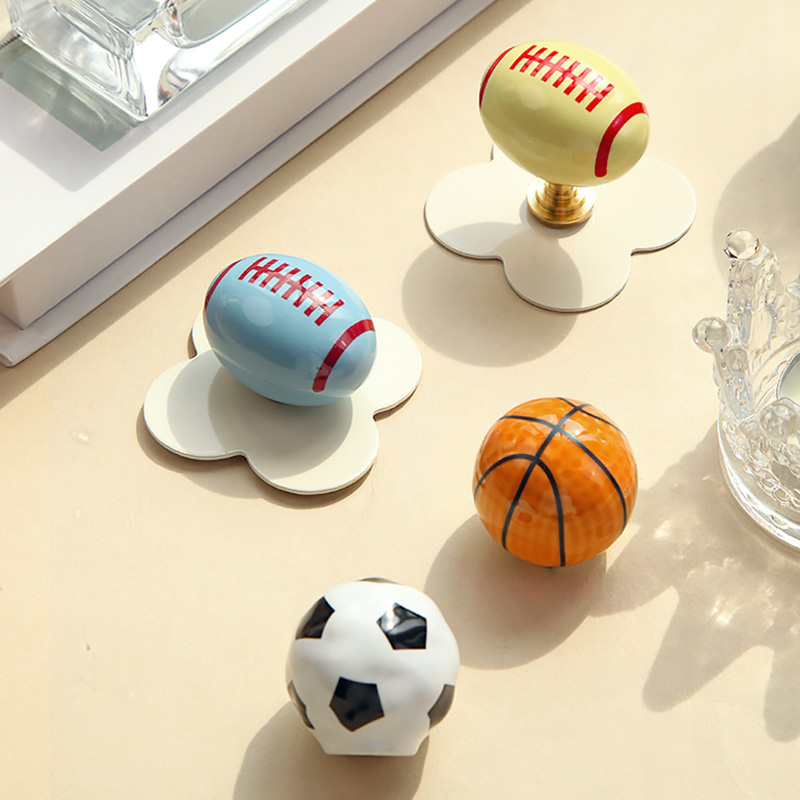 硕南可爱卡通陶瓷黄铜儿童房衣柜抽屉橱柜柜子柜门拉手免打孔免钉