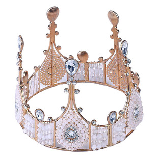 生日皇冠蛋糕装饰摆件儿童珍珠发饰水晶皇冠王冠头冠成人头饰配件