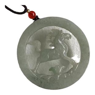 缅甸翡翠吊坠A货一马平川马牌挂件马到成功龙马精神马上有钱车挂