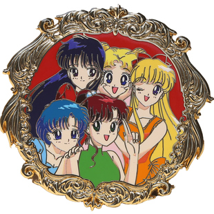 美少女战士合照徽章月野兔火野丽浮雕珐琅金属徽章水野亚美胸针