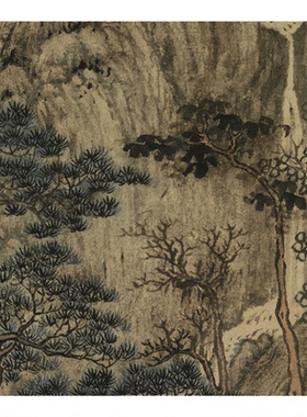 马琬《松壑观泉图》山水画装饰画