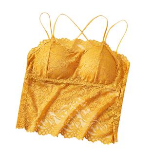 美背内衣聚拢2025新款爆款文胸一体蕾丝小吊带背心夏季薄款带胸垫