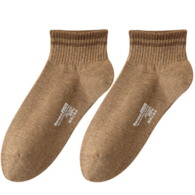 纯棉抗菌防臭无骨缝头男士短筒袜