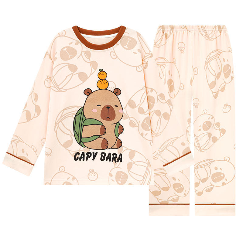 亲子春秋纯棉长袖卡皮巴拉家居服