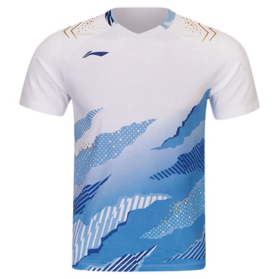 李宁羽毛球服速干透气短袖比赛