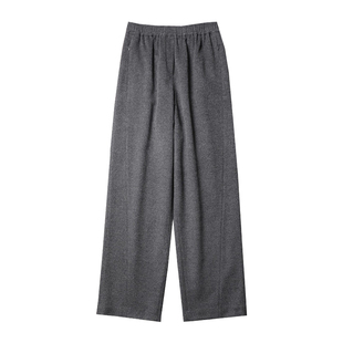 TANG TOWN 自制 本季衣橱刚需单品 羊毛羊绒真丝毛呢松紧腰直筒裤