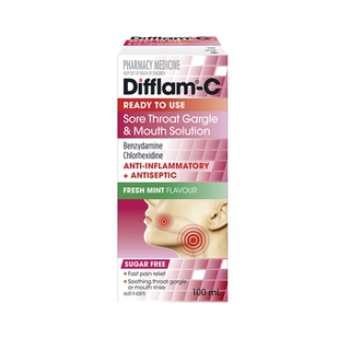 澳洲直邮Difflam-C抗炎漱口水止痛消肿缓解喉痛发炎口腔溃疡100ml