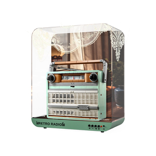 乐一百适用乐高收音机展示盒10334复古亚克力透明积木手办收纳盒