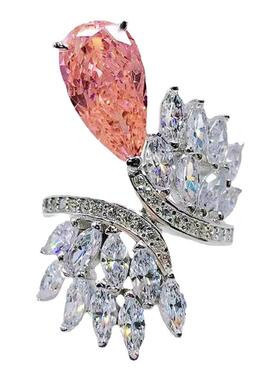 双翅膀皇冠水滴戒指个性设计