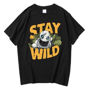 荒野机器人T恤皮克斯动画周边儿童成人纯棉the wild robot短袖