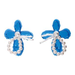 蒜了耳饰原创设计花朵珍珠耳钉甜美独特耳环显白花花气质少女耳夹