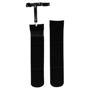 夜间教习室袜子女夏季薄款大腿过膝袜黑色渔网袜丝袜长筒腿环袜夹