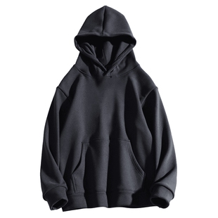 金丝绒600g重磅秋冬美式复古纯色帽衫男加绒加厚超厚连帽卫衣男女