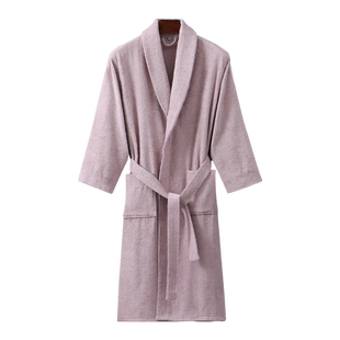 浴袍纯棉毛巾料全棉情侣睡袍加厚长款男女士吸水速干成人睡衣A类