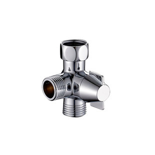 全铜淋浴分水器一进二出软管三通角阀花洒顶喷分流双出水花洒配件