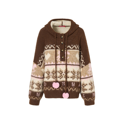 LEDIMWANG费尔岛套头连帽毛衣