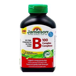 加拿大进口Jamieson健美生成人240粒解疲劳维生素b族复合缓释型