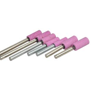 3柄耐磨红刚玉蓝刚玉磨头陶瓷火石仔加长砂轮头子弹形圆柱形盒装