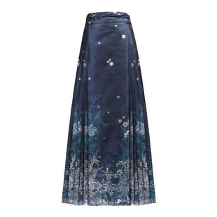 月渺境霜雪马面裙套装女新中式国风2026冬新明制汉服蓝色日常