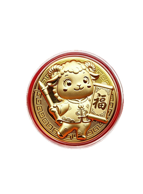 2027羊年五福临门金箔摆件套装