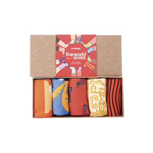 食贫道Unclepie 五大洲主题袜子礼盒彩色原创潮袜棉男女中筒外穿