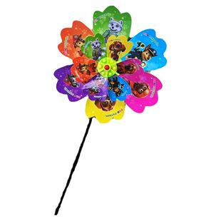 双层卡通大风车儿童玩具庭院装饰户外插地活动道具景区摆地摊批发