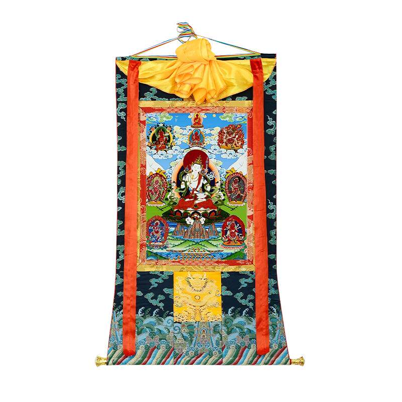 藏村矿物唐卡玄关装饰挂画