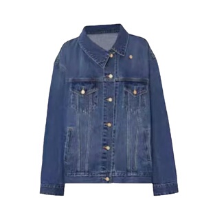 明星同款港式复古蓝色百搭牛仔外套宽松百搭显瘦轻奢洋气夹克上衣