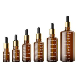 滴管精油分装瓶精华小样空瓶高档玻璃茶油药瓶吸管化妆品分装瓶子