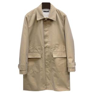 经典卡姆登风衣 高支匹马棉混纺男士宽松版翻领中长款外套 卡其色