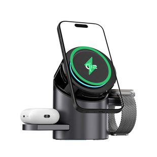 QI2旋转三合一无线充电器苹果17pro手机iphone16 15 14 13 12promax耳机iwatch手表MagSafe磁吸快充支架底座