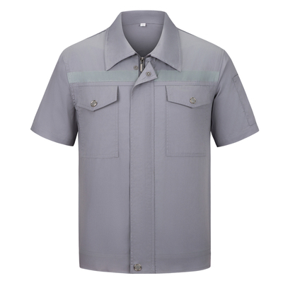 高亮反光夏季短袖工作服男劳保服