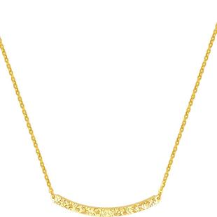 周六福项链女微笑链型链坠S925银黄金色小众送女友本命年礼物