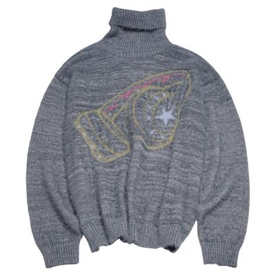 STILLYOU慵懒复古仿貂毛高领毛衣