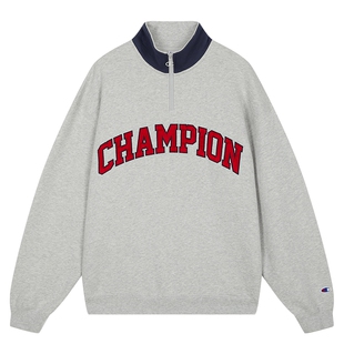 【云旗同款】Champion冠军半拉链翻领卫衣女26春季新款休闲红色