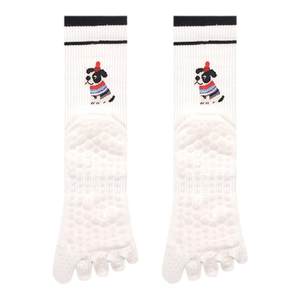 拉风潮袜瑜伽袜子女防滑硅胶专业五指袜室内健身运动普拉提卡通小狗中筒袜