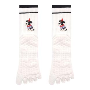 瑜伽袜子女防滑硅胶专业五指袜室内健身运动普拉提卡通小狗中筒袜