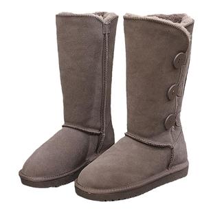aUGGh雪地靴女高筒拉链款外贸加绒加厚冬季2024款长筒棉鞋АUGGН