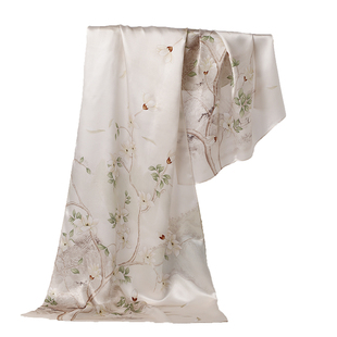 青蕊真丝桑蚕丝丝巾女新款春夏百搭围巾披肩外搭长巾送长辈礼盒装