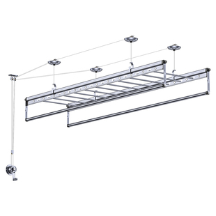 升降晾衣架阳台手摇家用双杆式晾衣杆顶装手动神器自动晒衣架凉衣