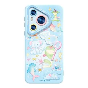 小象梦境适用华为Pura80手机壳新款P60液态硅胶p70保护套p40pro全包防摔超薄可爱卡通创意的网红软p50por+