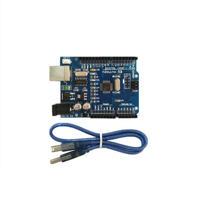 HJduino UNO R3开发板 ATMEGA328P改进版学习板 创客编程主板送线