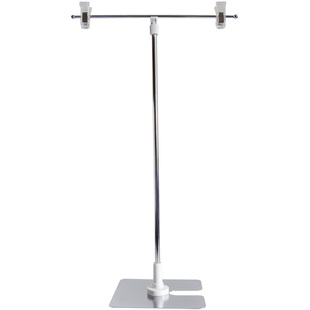 台式POP海报夹子立式金属不锈钢T型宣传广告架自由伸缩价格展示牌