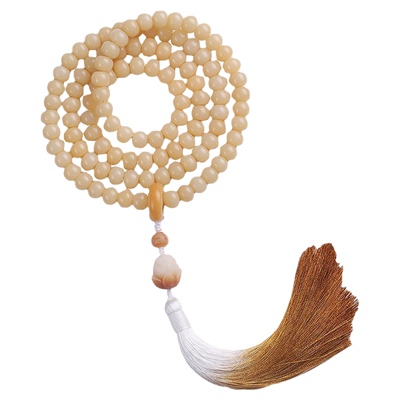 奶油白菩提根108颗脖挂手链手串