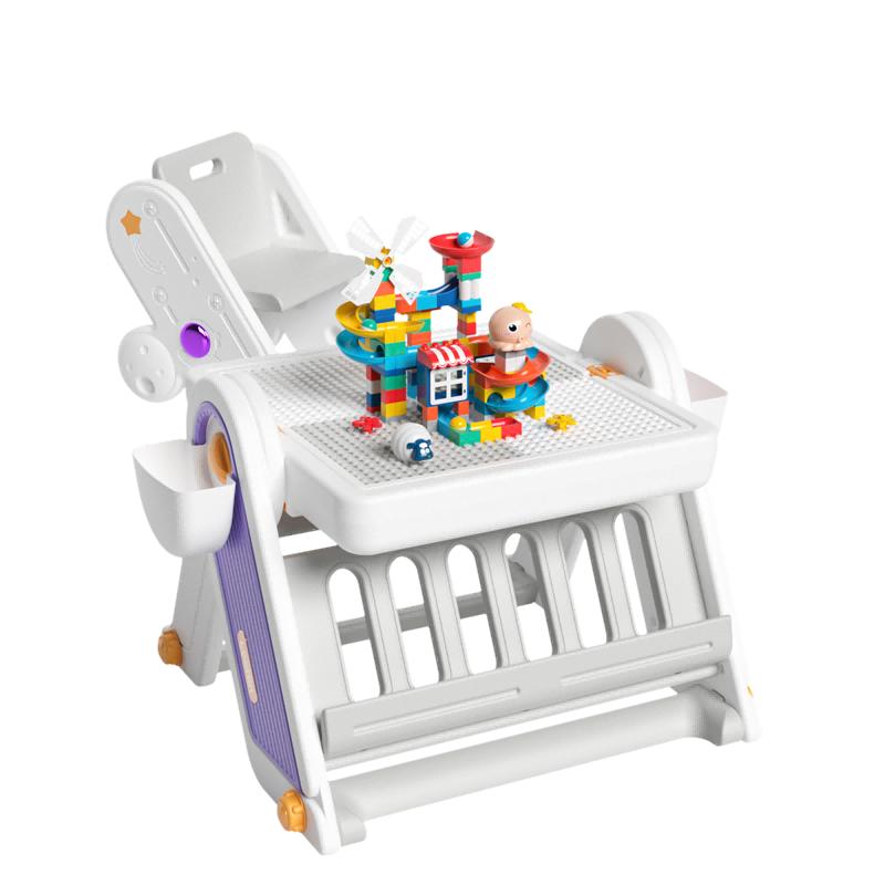 乐亲儿童多功能大颗粒折叠画板积木桌子书架收纳男女孩子益智玩具