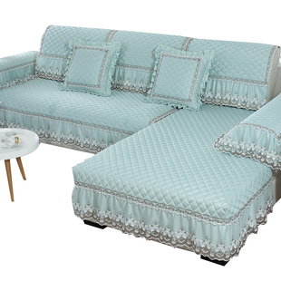 欧式沙发垫蕾丝四季通用防滑座垫真皮布艺靠背巾套子简约现代定做