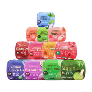 无糖薄荷糖接吻糖糖果随身网红清新口气含片铁盒装多种清凉健康